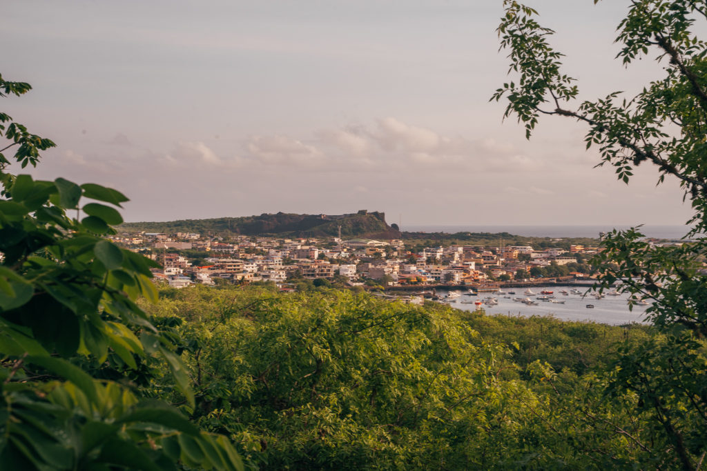 Puerto Baquerizo Moreno view from Tijeretas Hill San Cristobal Galapagos